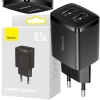 ŁADOWARKA SIECIOWA Baseus Compact Charger CCXJ010201 10.5W 2x USB-A CZARNA