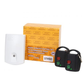 ELMES ODBIORNIK 1-KAN. + DWA PILOTY 2-PRZYCISKOWE, ZASILANIE 12VDC U1HSD