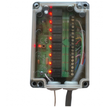 ELMES ODBIORNIK 8-KAN. W OBUDOWIE HERMETYCZNEJ Z WYJŚCIAMI PRZEKAŹNIKOWYMI DO 20A/14VDC CH8HRP