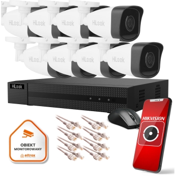 Łatwy w montażu zestaw monitoringu do domu Hilook z 8 tubowymi kamerami