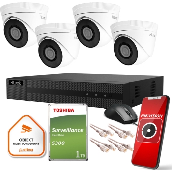 Zestaw monitoringu Hilook 4 kamer IP IPCAM-T5 1TB dysk