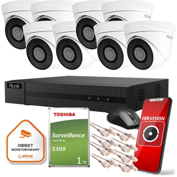 Zestaw monitoringu Hilook 8 kamer IP IPCAM-T5 1TB dysk