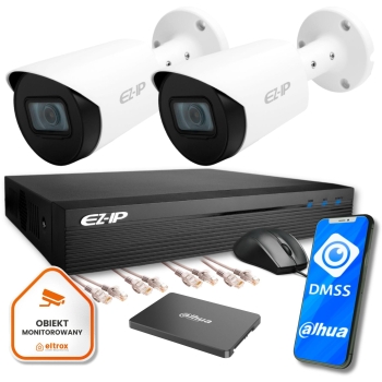 Zestaw do monitoringu IP 2 kamer FullHD EZ-IP by Dahua kompletma ochrona domu