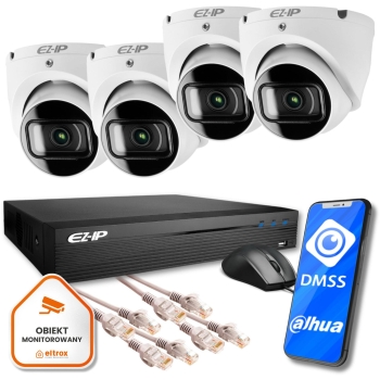Zestaw monitoringu 4 kamer FullHD rejestrator ochrona EZ-IP by Dahua
