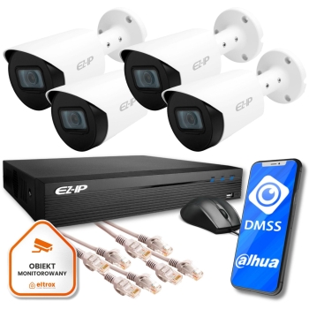 Zestaw monitoringu IP Eco 4B EZ-IP by Dahua 4 kamer FullHD EZI-B120-F2 EZN-104E1-P4