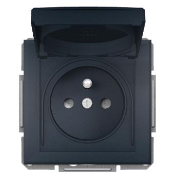 Gniazdo pojedyncze IP44 z uziemieniem bez ramki Schneider Asfora EPH2800671 antracyt