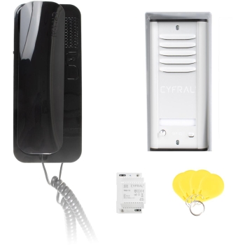 DOMOFON CYFRAL COSMO 1-LOKATORKI KASETA SREBRNA UNIFON CZARNY