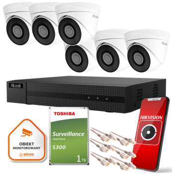 Zestaw monitoringu Hilook 6 kamer IP IPCAM-T5 1TB dysk