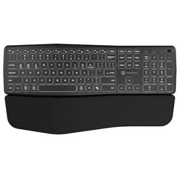 KLAWIATURA NATEC PORIFERA US BEZPRZEWODOWA BLUETOOTH + 2.4GHZ X-SCISSOR PODŚWIETLENIE ERGONOMICZNA