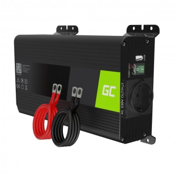 PRZETWORNICA NAPIĘCIA INWERTER Green Cell PRO 12V -> 230V 500W/1000W CZYSTA SINUSOIDA INVGC16