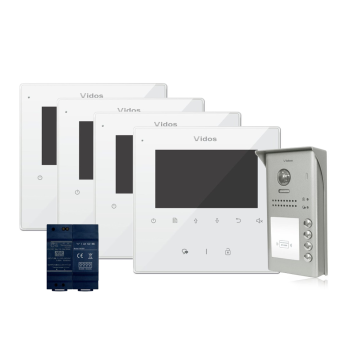 Wideodomofon 4-rodzinny VIDOS DUO 4 x M1022W / S1104A