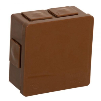 Puszka natynkowa pusta 6 wlotów VIPLAST VP-02 klik BRĄZOWA IP55 86x86x40mm 002-02