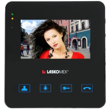 Laskomex Monitor MVC-8251 CZARNY KOLOR 4.3 cala z obsługą centrali portierskiej PR1, funkcją otwierania bramy.