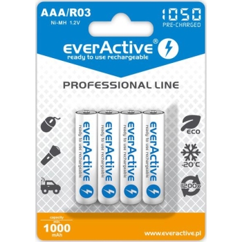Akumulatorki AAA / R03 Ni-MH everActive 1050mAh (box 4 szt.)