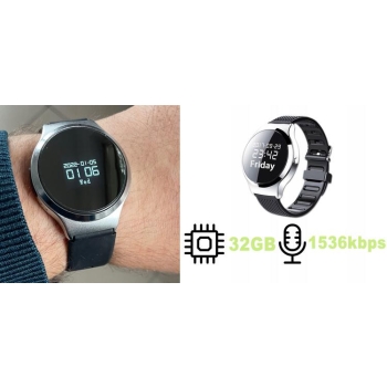 MINI DYKTAFON ZEGAREK SZPIEGOWSKI DETEKCJA 32GB S8