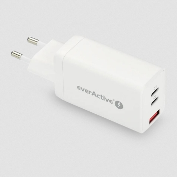 ŁADOWARKA SIECIOWA everActive GaN SC-650Q 65W 2xUSB-C 1xUSB-A PD PPS QC4+