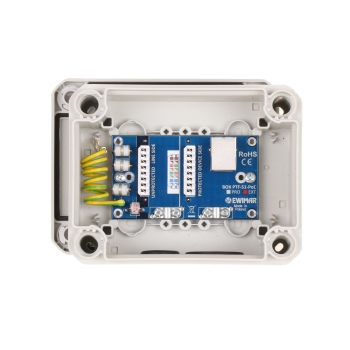 Zewnętrzne zabezpieczenie przeciwprzepięciowe IP serii EXTREME z ochroną PoE EWIMAR BOX-2-PTF-51-EXT/PoE
