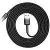 KABEL USB-A -> USB-C Baseus Cafule CATKLF-CG1 200cm 2A QC 3.0 CZARNO-SZARY W NYLONOWYM OPLOCIE