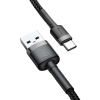 KABEL USB-A -> USB-C Baseus Cafule CATKLF-UG1 300cm 3A QC 3.0 CZARNO-SZARY W NYLONOWYM OPLOCIE