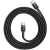 KABEL USB-C -> USB-C Baseus Cafule CATKLF-GG1 100cm 60W 3A PD 2.0 QC 3.0 CZARNO-SZARY W OPLOCIE