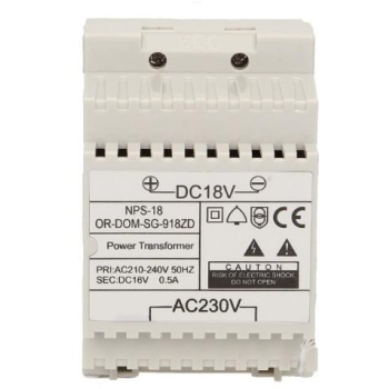 Zasilacz na szynę DIN 18V DC 0,5A ORNO OR-DOM-SG-918ZD do  SG-918, SL-924