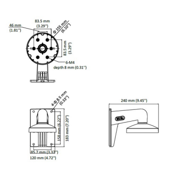 UCHWYT ŚCIENNY HIKVISION DS-1273ZJ-155