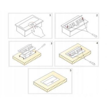 Gniazdo meblowe wpuszczane w blat ORNO OR-AE-13109/BR mosiądz