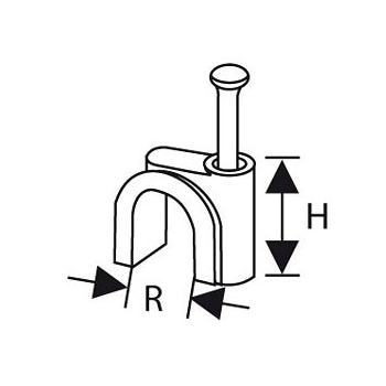 UCHWYT Z GWOŹDZIEM DO PRZEWODÓW OKRĄGŁYCH FLOP-O6 (100szt.)