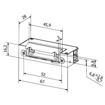 Elektrozaczep przeciwpożarowy HARTTE XSHD12R 12V DC rewersyjny