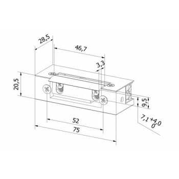 Elektrozaczep przeciwpożarowy HARTTE SHD12R 12V DC rewersyjny