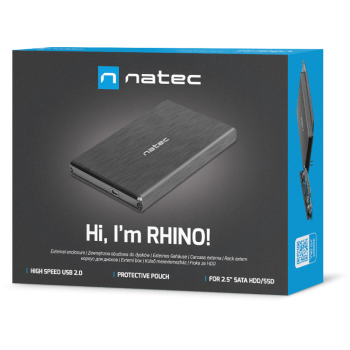 Zewnętrzna obudowa dysku Natec Rhino SATA 2.5cala USB 2.0 Slim (Czarny)