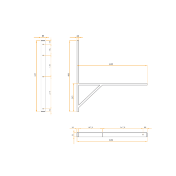 Wspornik spawany Ivensis IT600 600x50x30