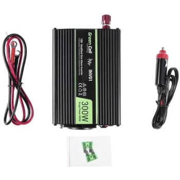 PRZETWORNICA NAPIĘCIA INWERTER Green Cell 12V -> 230V 500W/1000W MODYFIKOWANA SINUSOIDA INV03DE