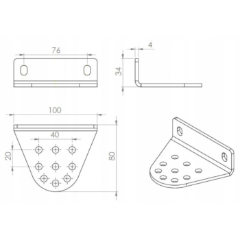 Uchwyt Beninca B.SR (1szt.) do siłowników BILL i BOB