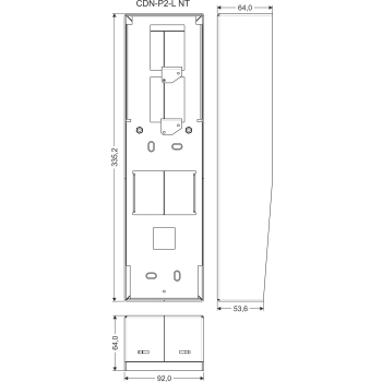 ACO CDN-P2-L NT Ramka natynkowa duża CDN do CDNP7, z uchwytami montażowymi, stal z daszkiem