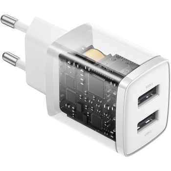 ŁADOWARKA SIECIOWA Baseus Compact Charger CCXJ010202 10.5W 2x USB-A BIAŁA