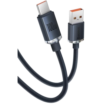 KABEL USB-A -> USB-C Baseus Crystal CAJY000401 120cm 100W 6A QC 3.0 W OPLOCIE PREMIUM