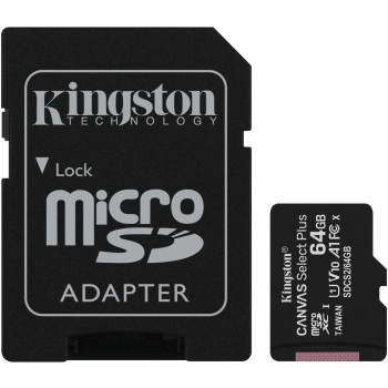 Karta pamięci Kingston Canvas Select Plus 64GB 100MB microSDXC CL10 UHS-I Card + SD Adapter