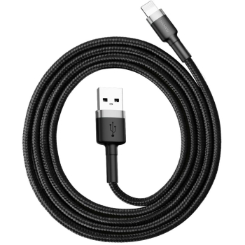 KABEL USB-A -> Lightning / iPhone Baseus Cafule CALKLF-BG1 100cm Apple 2.4A CZARNO-SZARY W OPLOCIE
