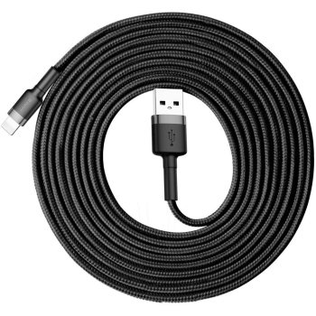 KABEL USB-A -> Lightning / iPhone Baseus Cafule CALKLF-RG1 300cm Apple 2A CZARNO-SZARY W OPLOCIE