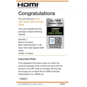 KABEL HDMI Conotech NS-002 ver.2.1 ULTRA HIGH SPEED 8K - 2m