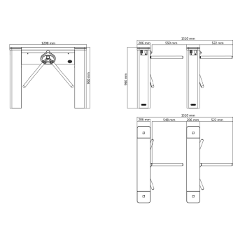 Bramka obrotowa tripod Hikvision DS-K3G501SX-R/M-Dm55
