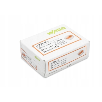 Szybkozłączka uniwersalna LINKA/DRUT 3x 0,2-4mm2 WAGO 221-413 (Paczka 50szt.)