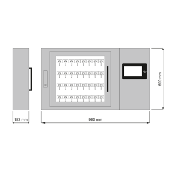 Elektroniczny depozytor kluczy ROGER RKD32 z dotykowym panelem sterującym 7”