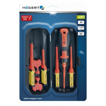 Hoegert HT1S998 Wkrętaki – zestaw 8 szt, izolowane 1000V