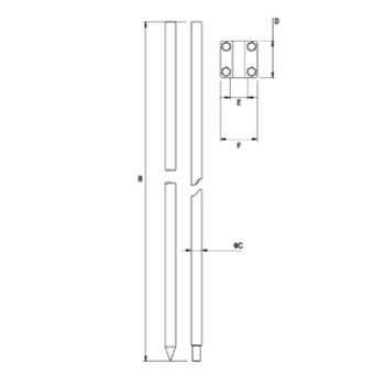 Pręt uziomowy, szpilka ELKONOMIC OG L-1500 FI 16 z trzpieniem, przedłużenie
