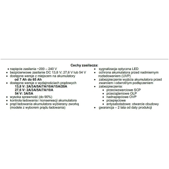 ZASILACZ BUFOROWY IMPULSOWY Pulsar HPSB-12V3A-B