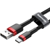 KABEL USB-A -> USB-C Baseus Cafule CATKLF-U91 300cm 2A QC 3.0 CZARNO-CZERWONY W OPLOCIE