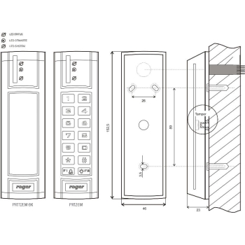 CZYTNIK ZBLIŻENIOWY ROGER PRT12EM-BK-G