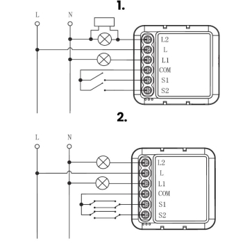 Moduł OXT mini 2 obwódy ZigBee bez N Tuya